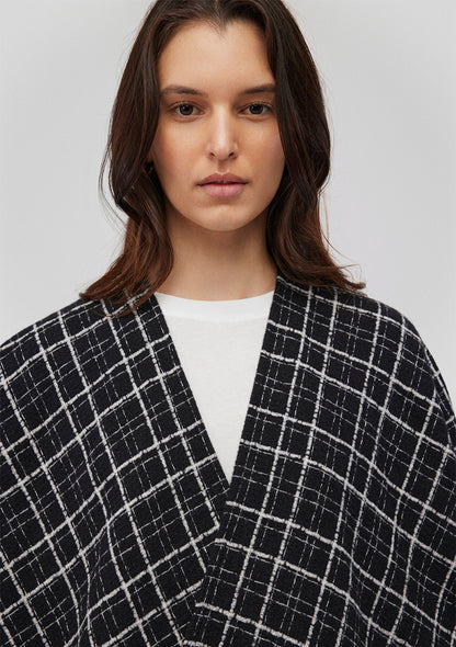 Black Checkered Poncho