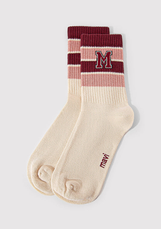 M Logo Detailed White Socks