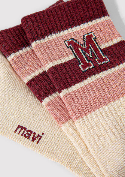 M Logo Detailed White Socks