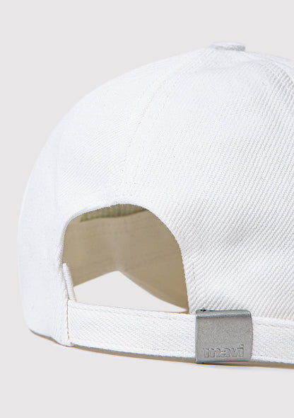 White Denim Cap