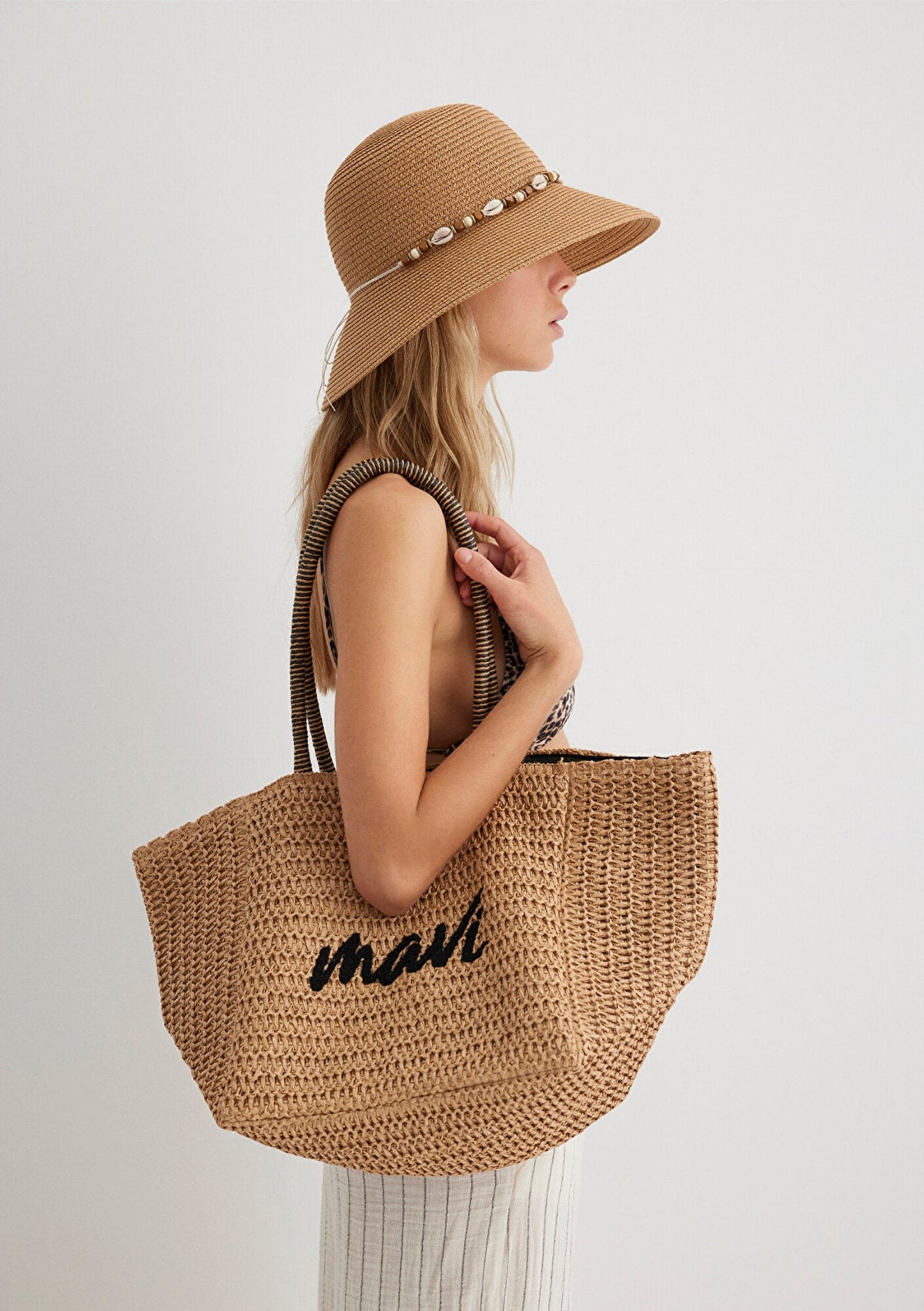 Mavi Logo Straw Bag
