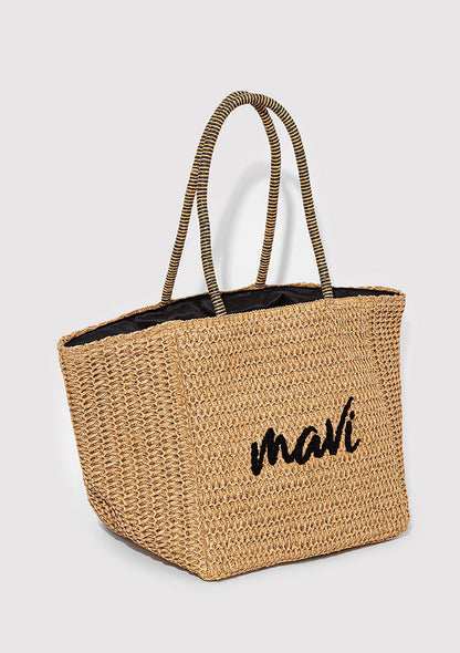 Mavi Logo Straw Bag