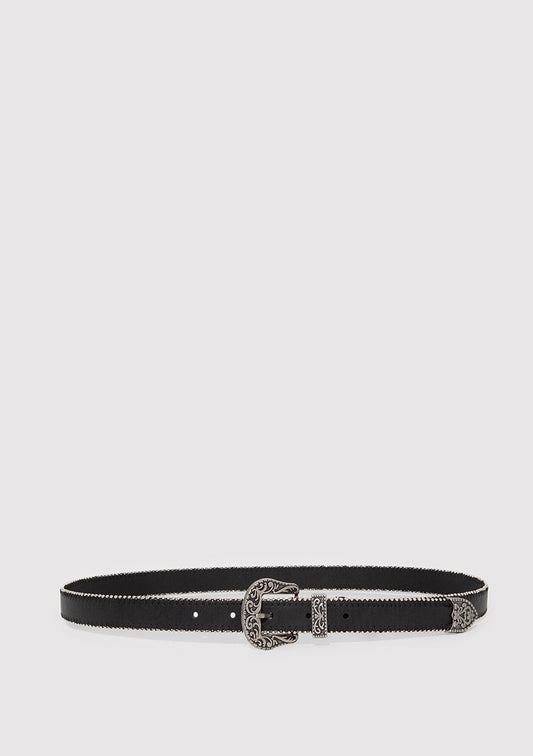 Black Artificial Leather Belt