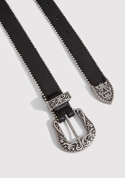 Black Artificial Leather Belt