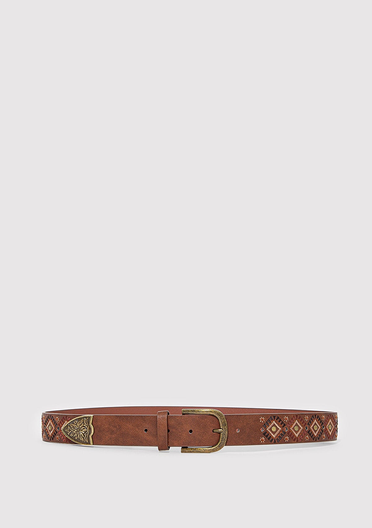 Brown Faux Leather Belt