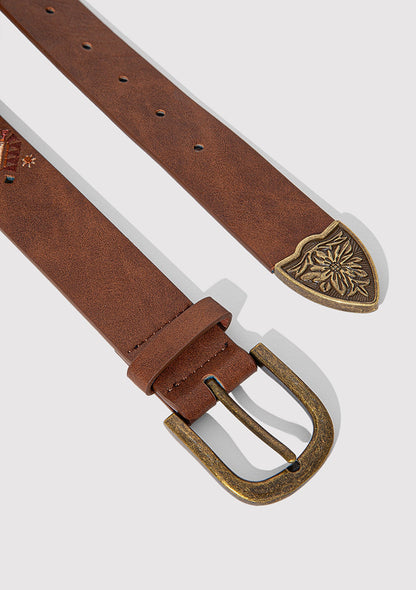 Brown Faux Leather Belt