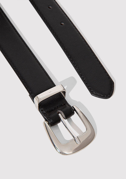 Black Faux Leather Belt