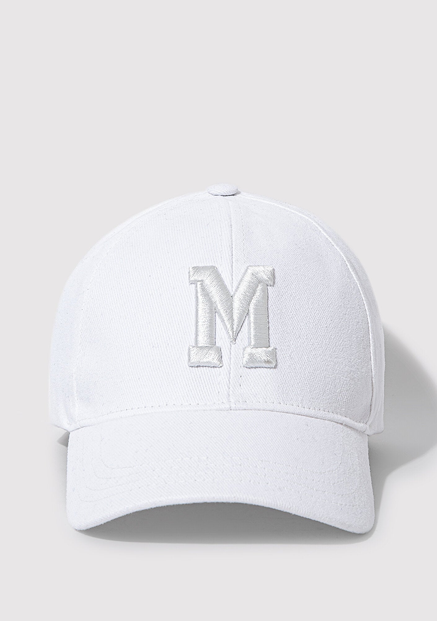 M Emroidered White Cap
