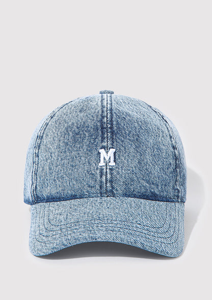 M Emroidered Denim Cap
