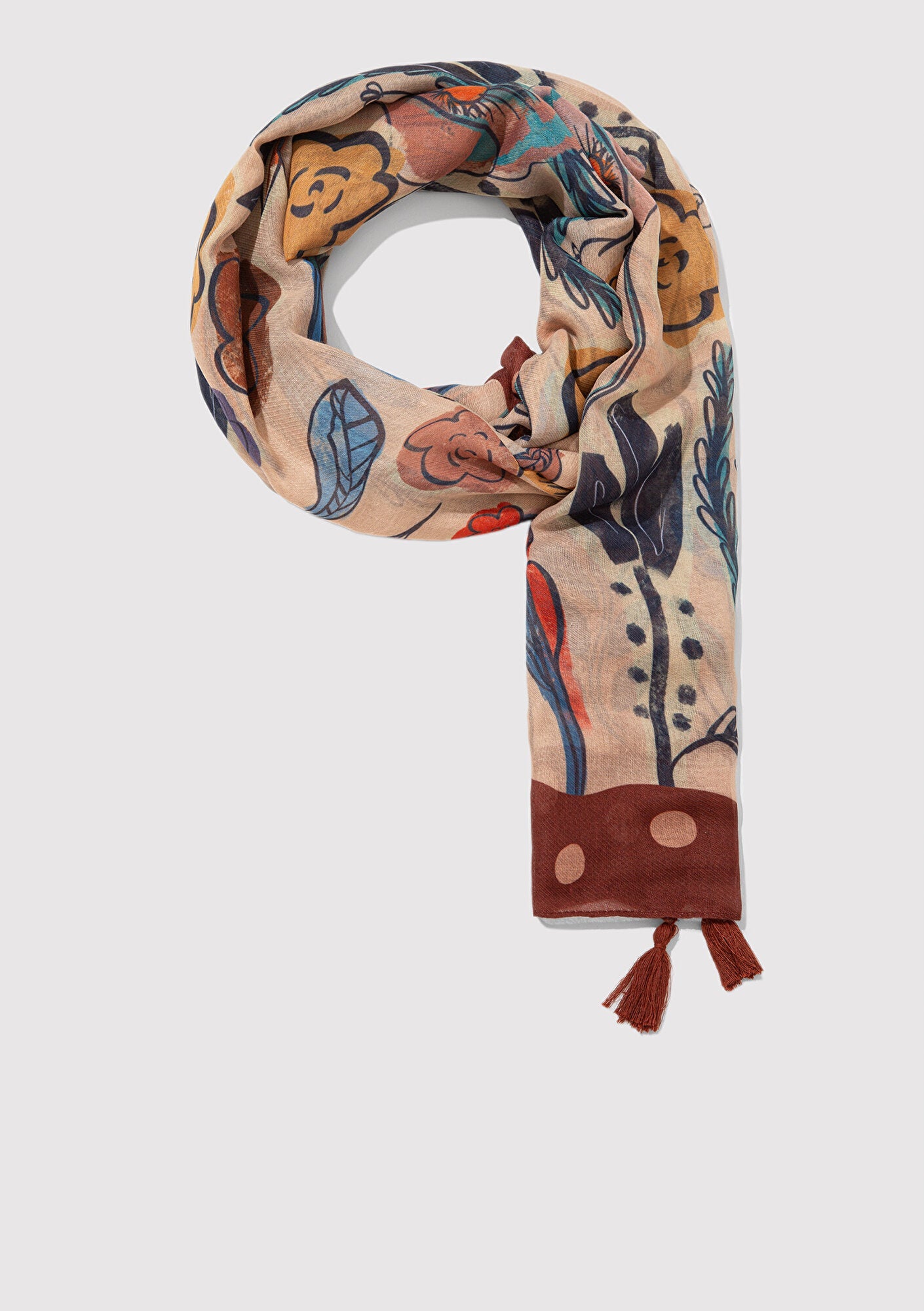 Printed Beige Shawl