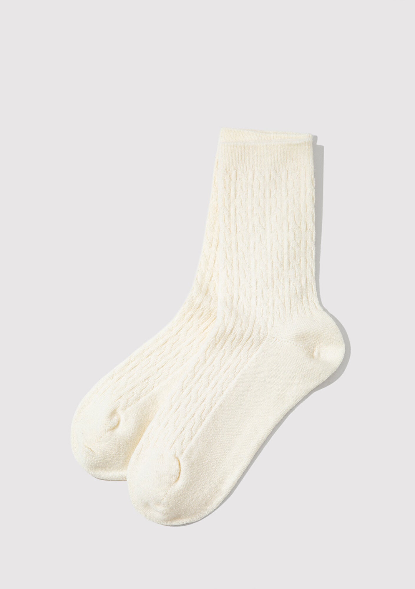 Wool Mix Beige Boot Socks