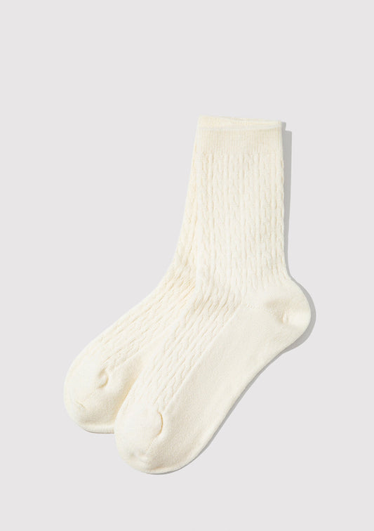 Wool Mix Beige Boot Socks