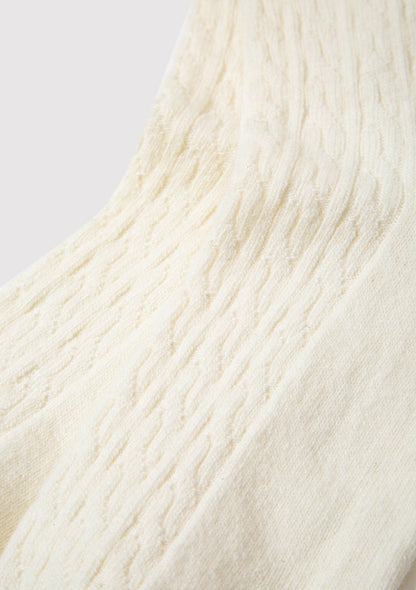 Wool Mix Beige Boot Socks