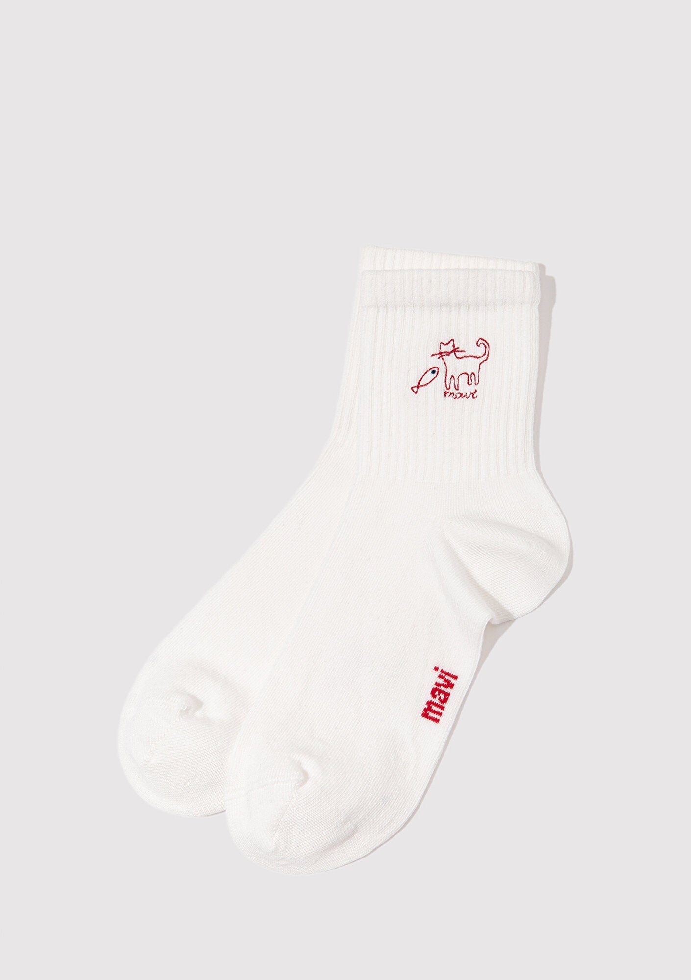 Cat Fish Emroidered Socket Socks