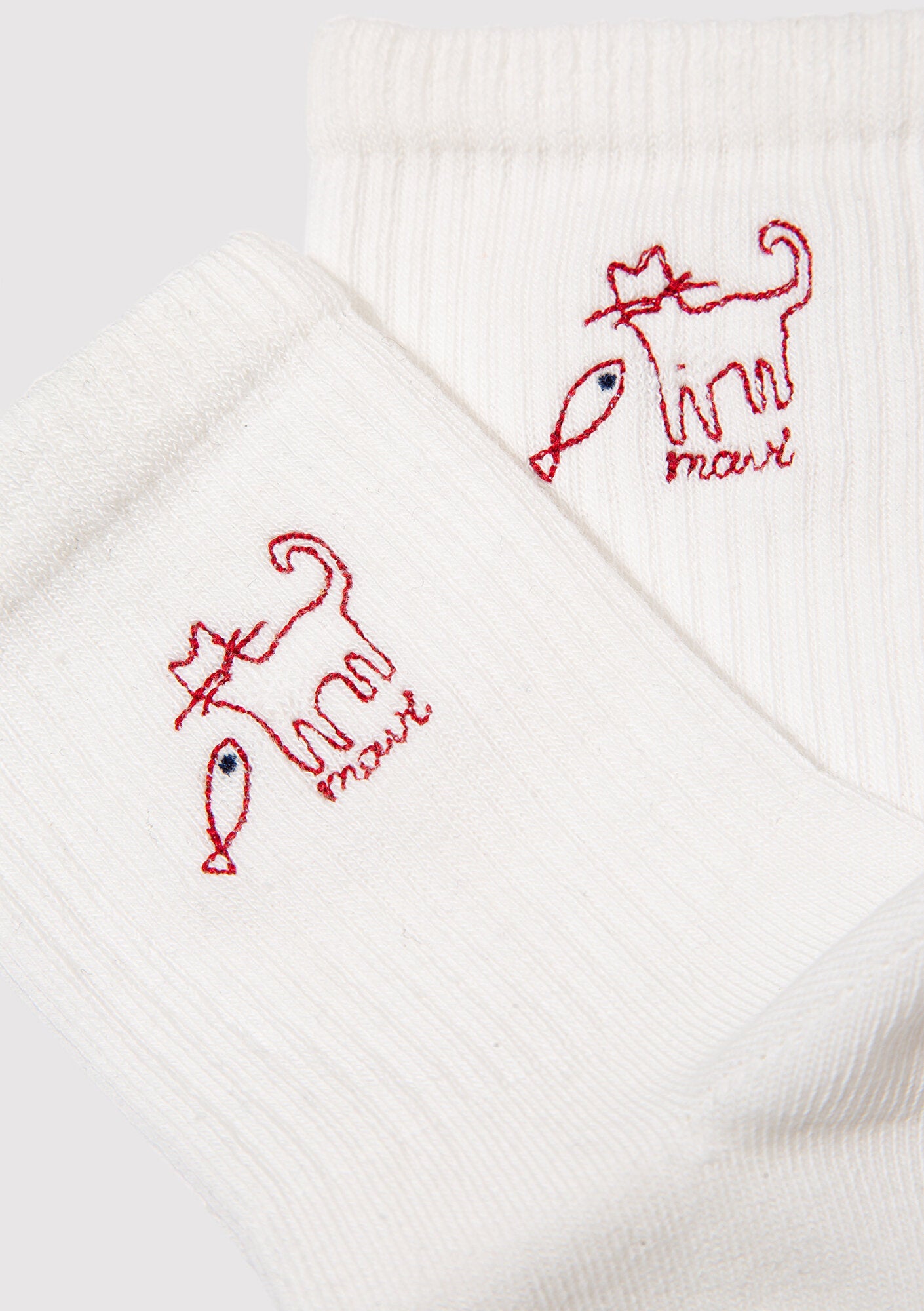 Cat Fish Emroidered Socket Socks