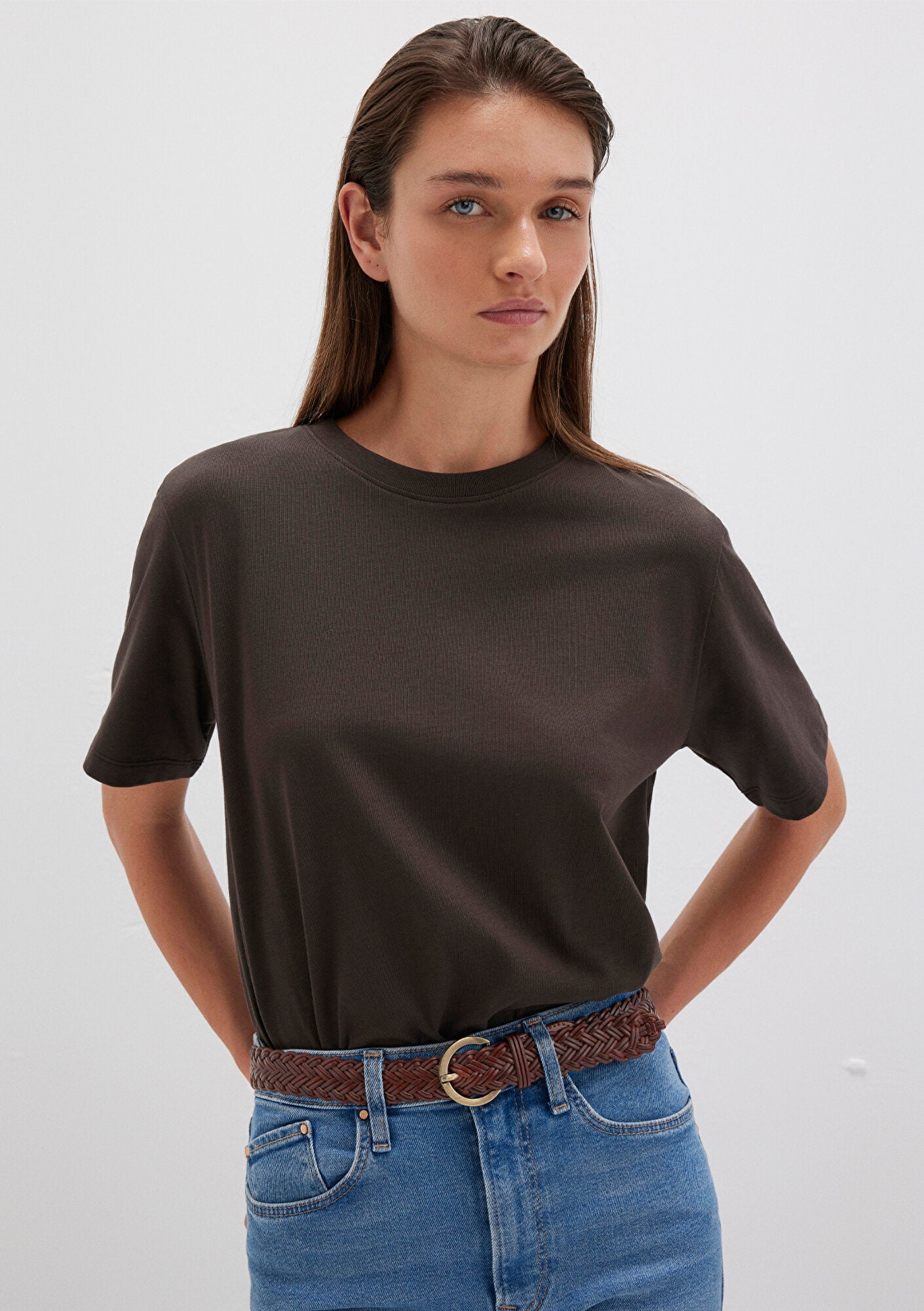 Brown Faux Leather Belt