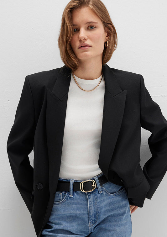 Black Faux Leather Belt