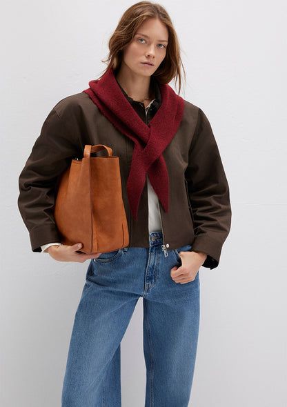 Wool Mix Burgundy Scarf