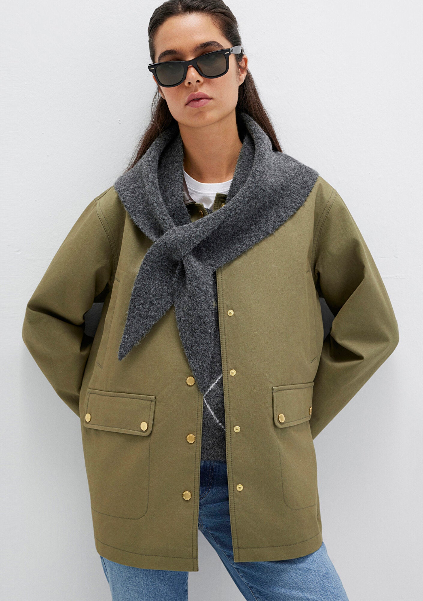 Wool Mix Grey Scarf
