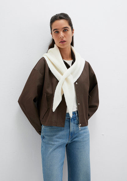 Wool Mix Ecru Scarf