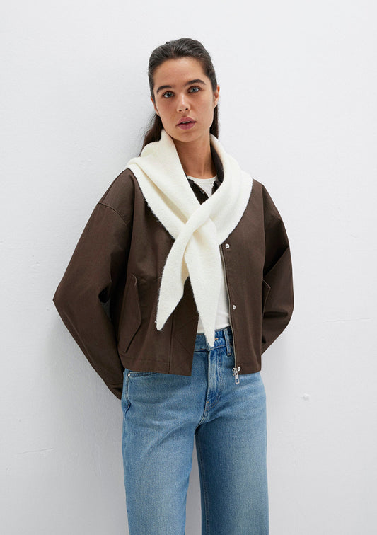 Wool Mix Ecru Scarf