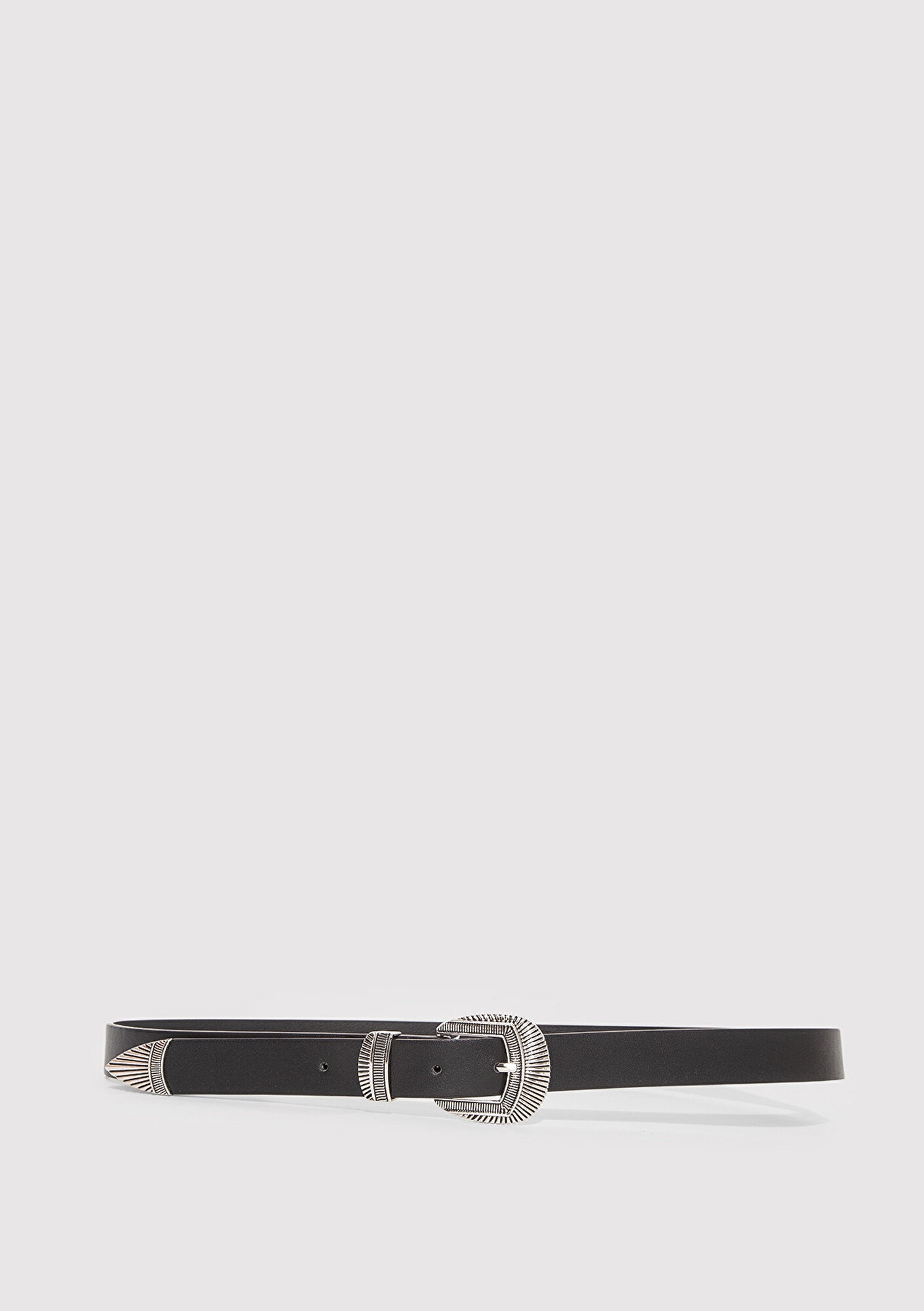Black Faux Leather Belt