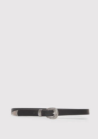 Black Faux Leather Belt