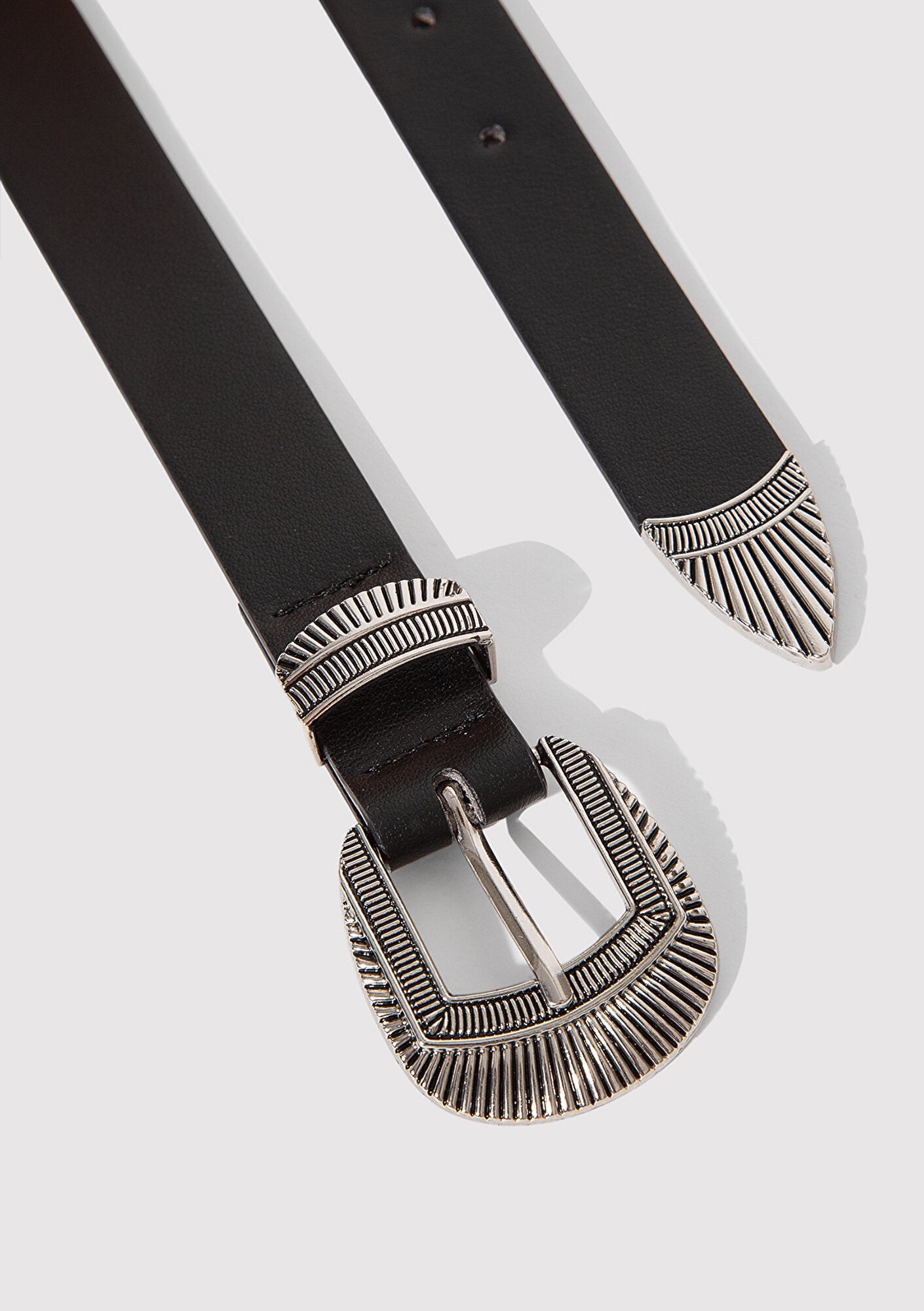 Black Faux Leather Belt