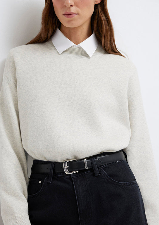 Black Faux Leather Belt
