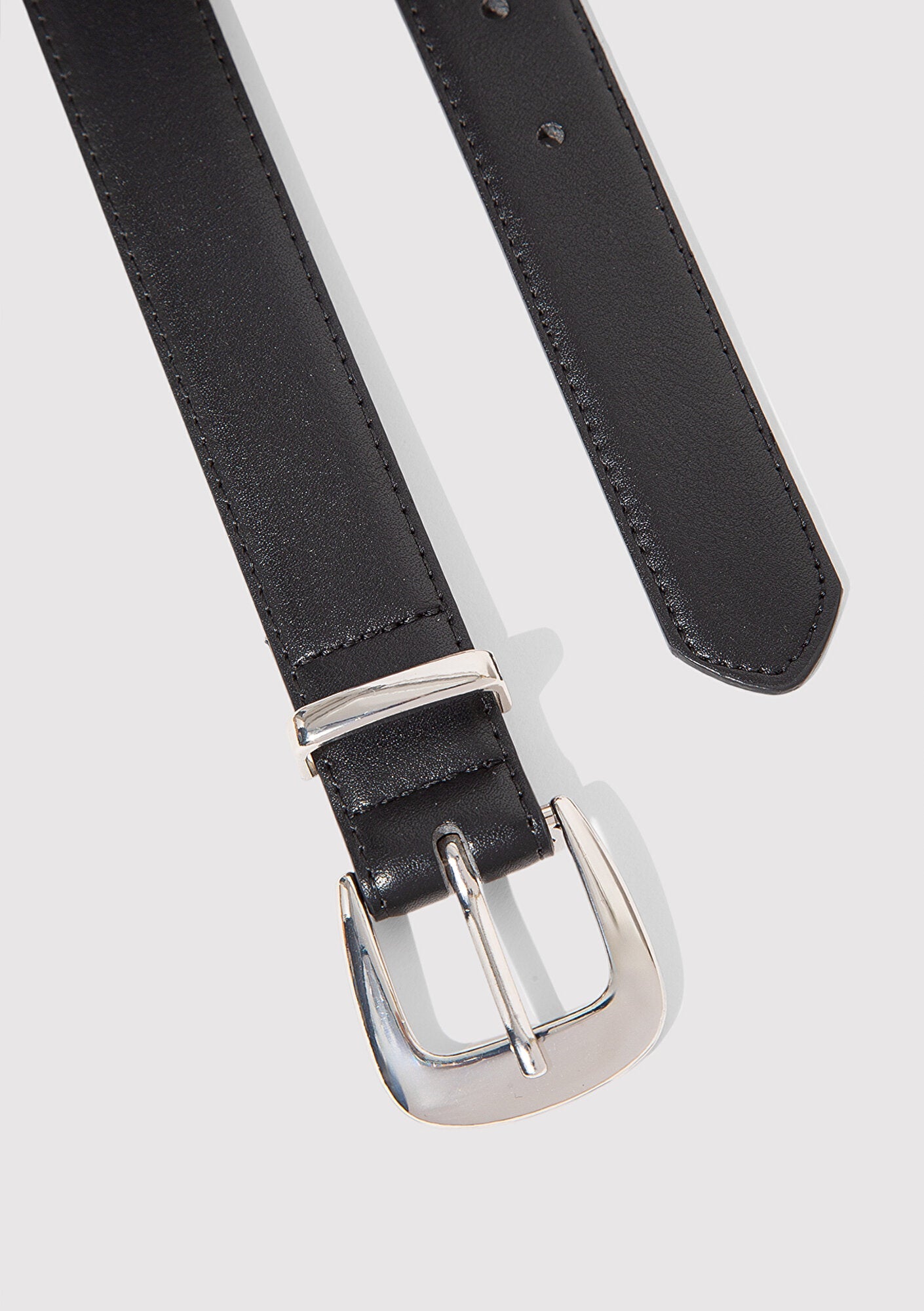 Black Faux Leather Belt