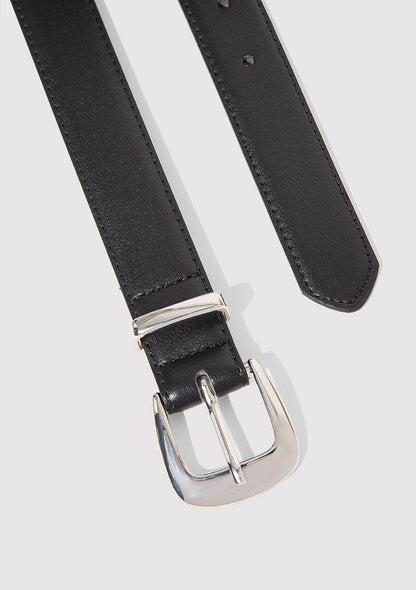 Black Faux Leather Belt