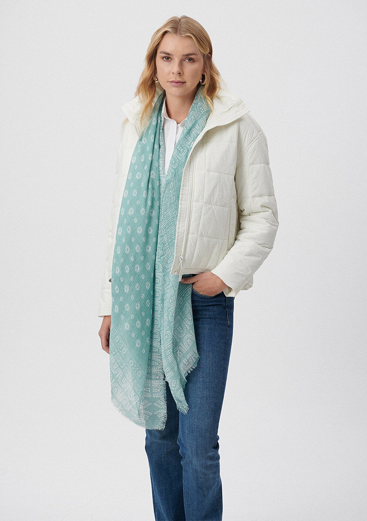 Printed Green Shawl