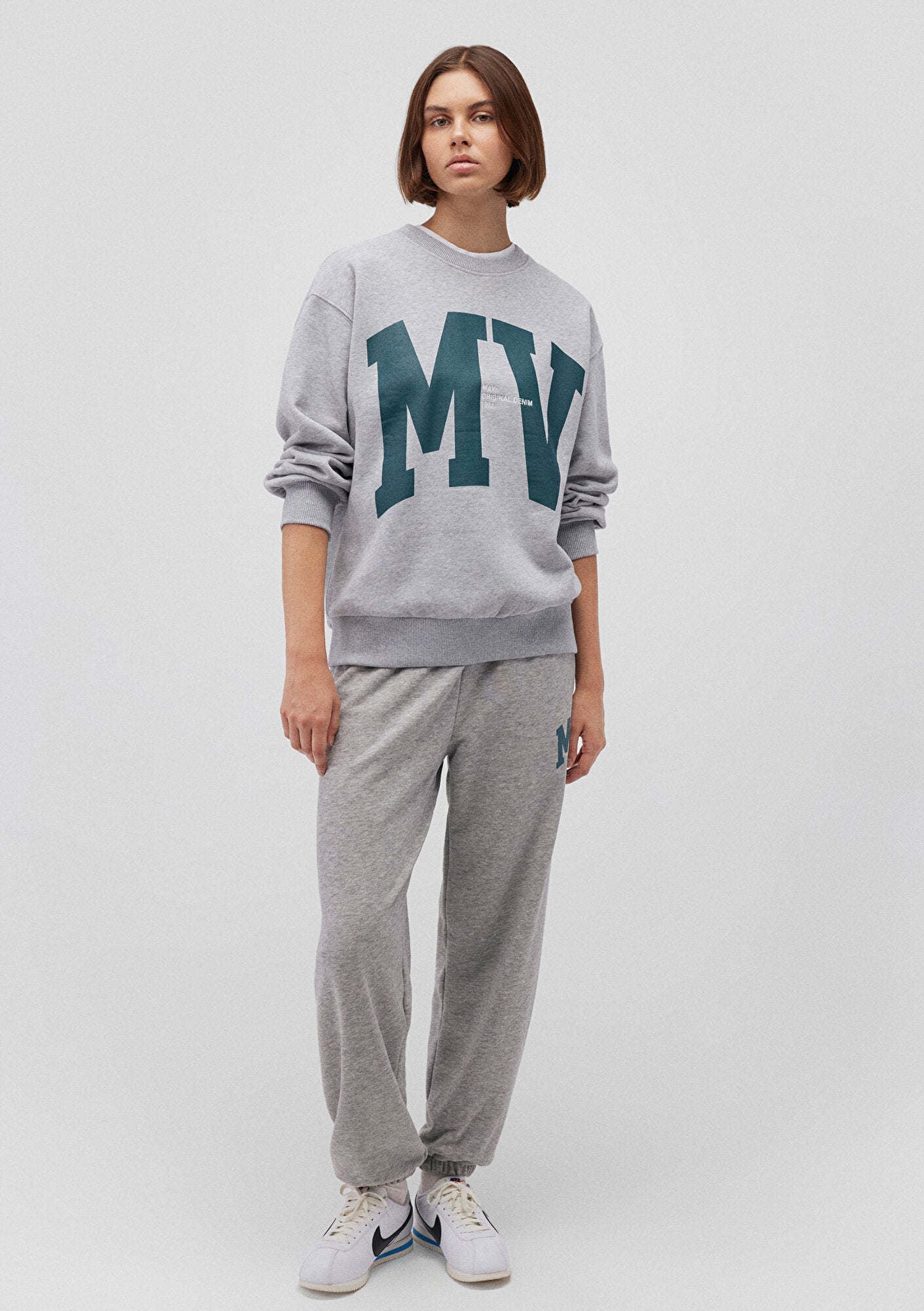 Mavi Logo Printed Grey Sweatshirt