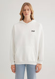 Mavi Logo Printed Hooded Ecru Sweatshirt