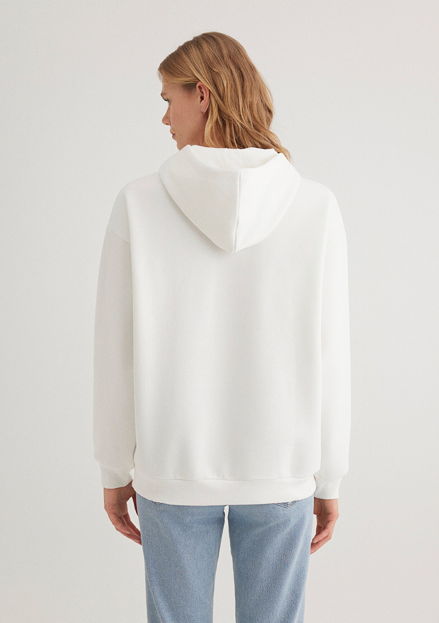 Mavi Logo Printed Hooded Ecru Sweatshirt