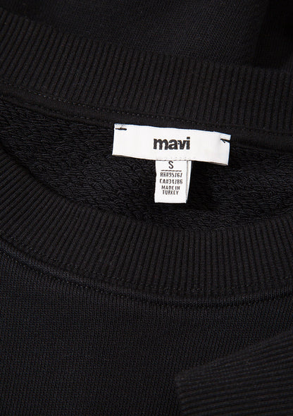 Crew Neck Black Sweatshirt