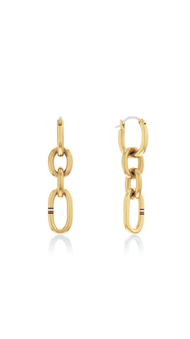 Tommy Hilfiger Women Chain Earrings Contrast Link Chain - 2780786