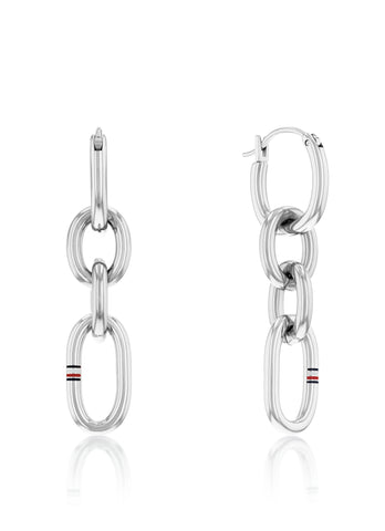 Tommy Hilfiger Women Chain Earrings Contrast Link Chain - 2780787