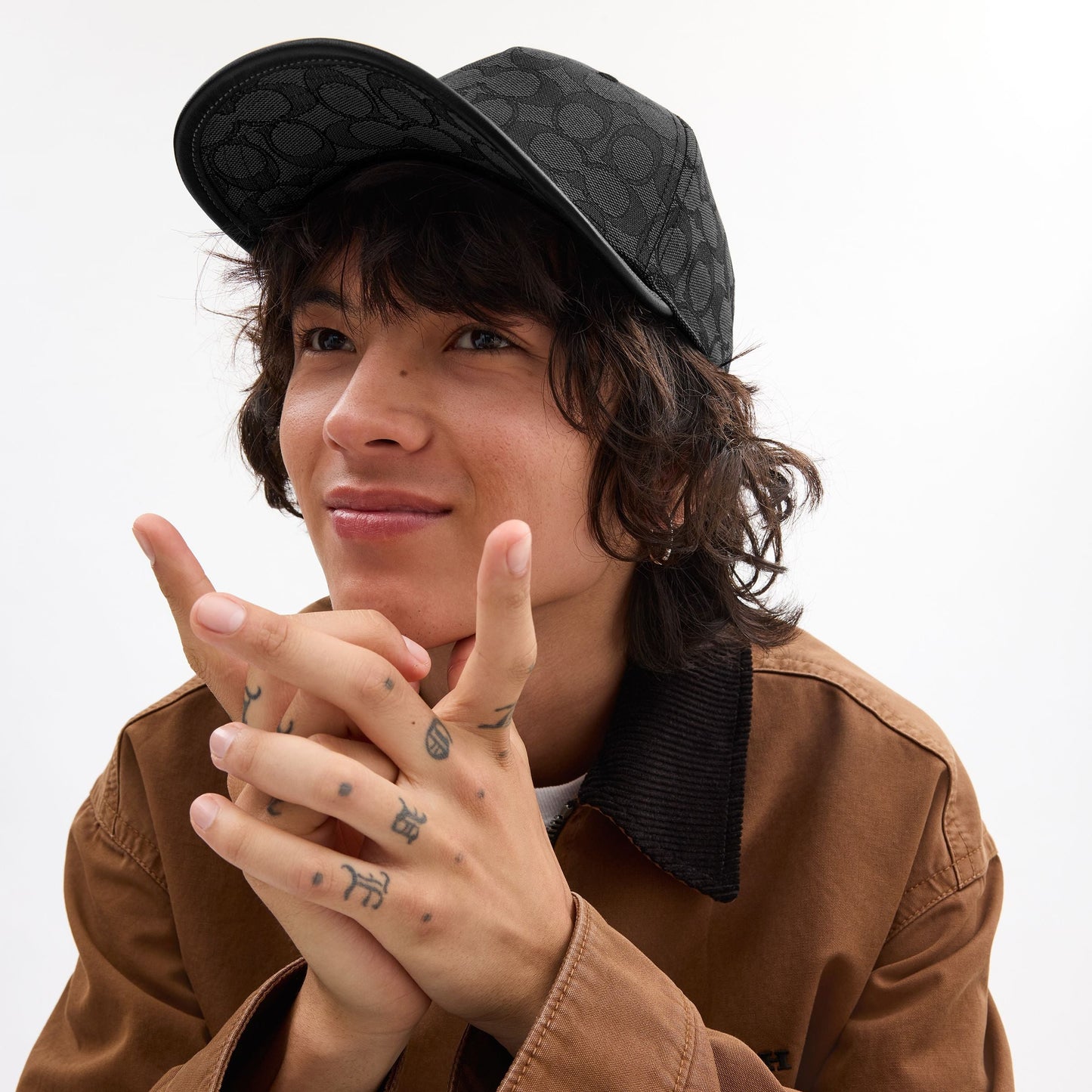 29CW945-Signature C Jacquard Baseball Hat-Charcoal