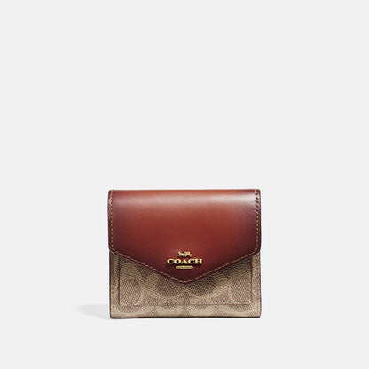 COACH-Small Wallet In Colorblock Signature Canvas-31548-b4nq4
