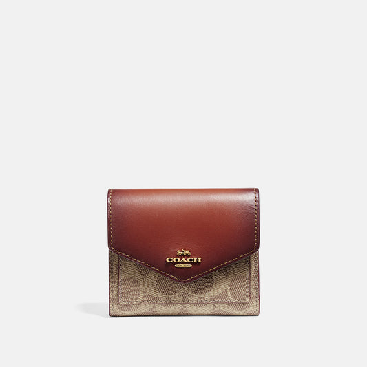 COACH-Small Wallet In Colorblock Signature Canvas-31548-b4nq4