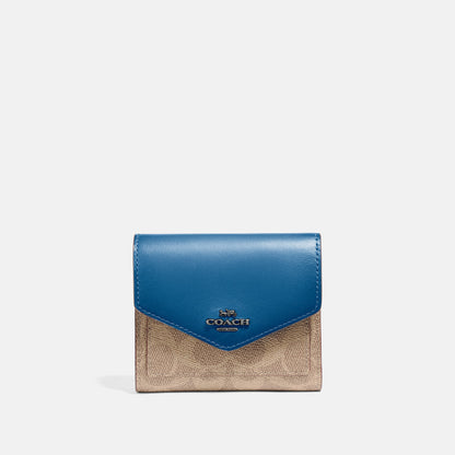 Small Wallet In Colorblock Signature Canvas