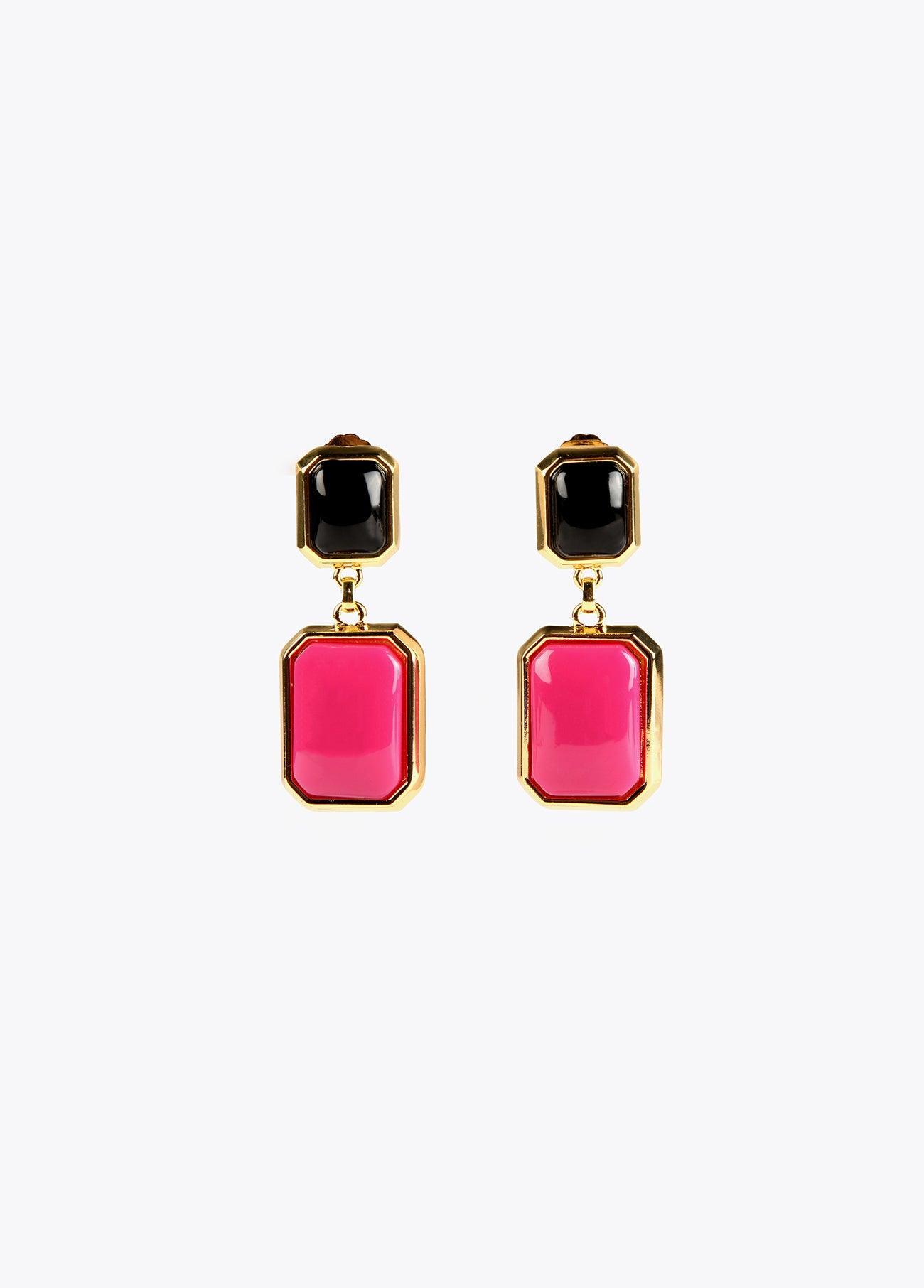 32410001-Two-tone earrings-Fuchsia