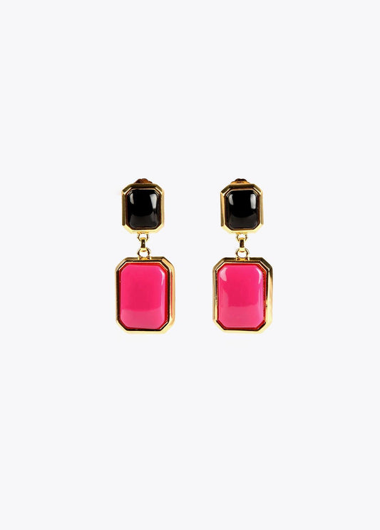 32410001-Two-tone earrings-Fuchsia