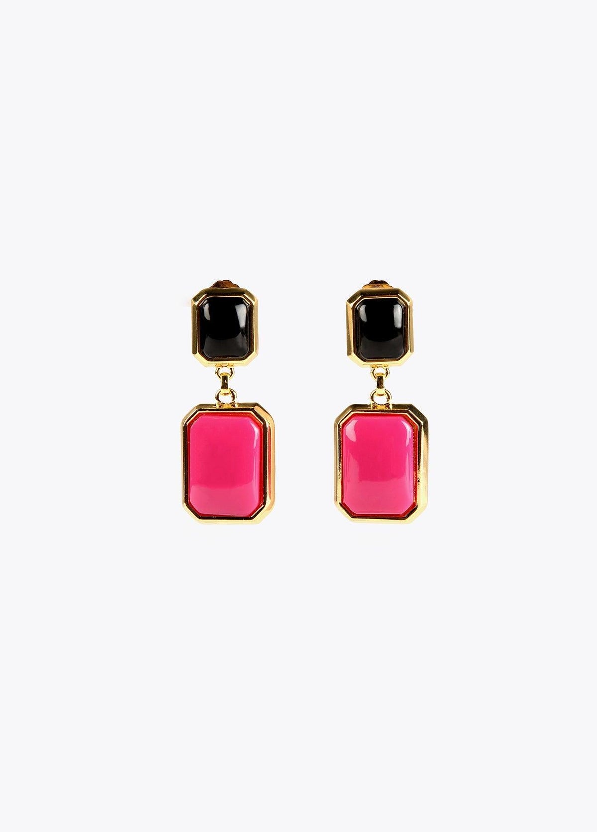 32410001-Two-tone earrings-Fuchsia