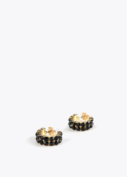 32410003-Hoop earrings with multicoloured crystals-Black