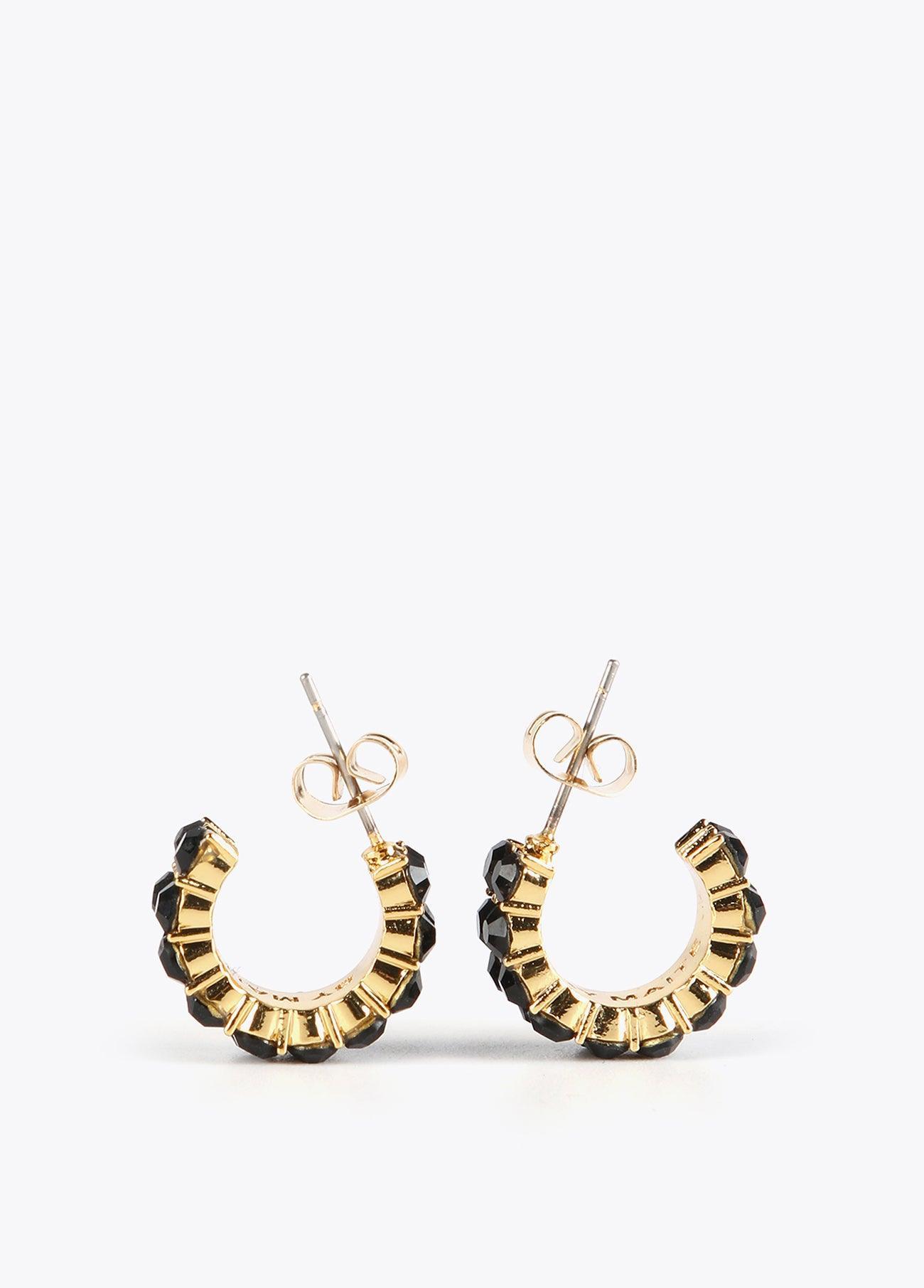 32410003-Hoop earrings with multicoloured crystals-Black