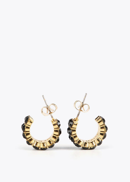 32410003-Hoop earrings with multicoloured crystals-Black