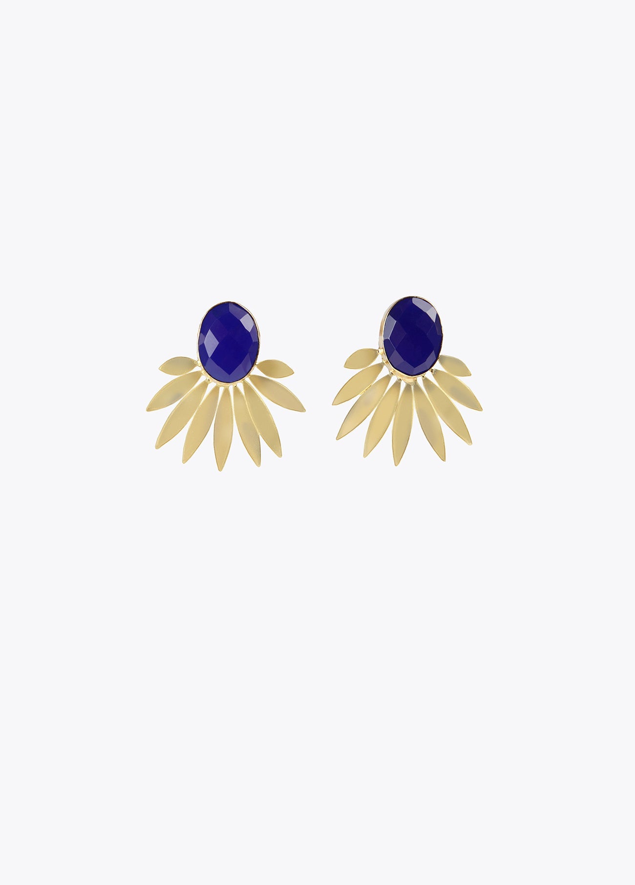 32410005-Leaf earrings-Blue