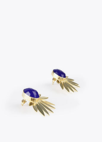 32410005-Leaf earrings-Blue